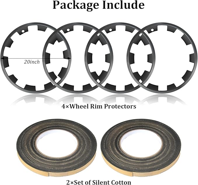 Wheel Rim Protector Designed for 2025 2026 Tesla Model Y Juniper 20 Inch Helix Wheel, 4PCS ABS Rim Guard Hubcap Cover Tire Trim Rings for Model Y Juniper Accessories, Black