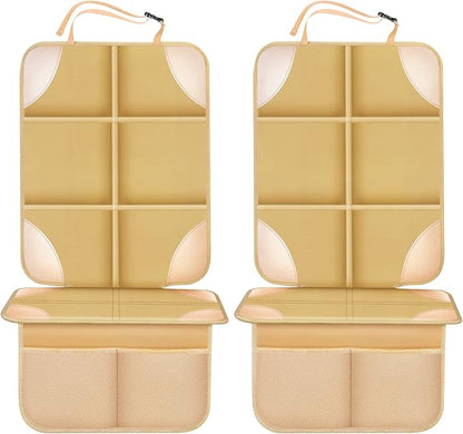 Meolsaek Car Seat Protector, Non-Slip Backing Will Not Leave Imprint, Waterproof Thicker Car Seat Cover for SUV, Sedan, Truck, Leather Car Seat Cushion (Ochre)