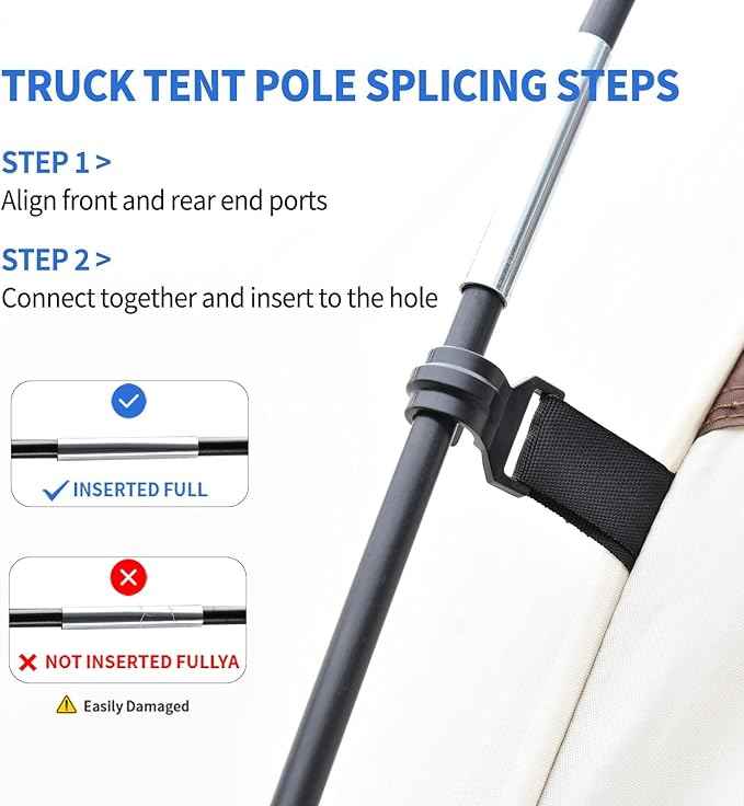 Tecoom Truck Bed Tent, Double Layer Waterproof PU3000mm for 5.5-6.7ft, Portable 2/3 Person Compact Full Size Pickup with Rain Fly for Back of Camping Beach