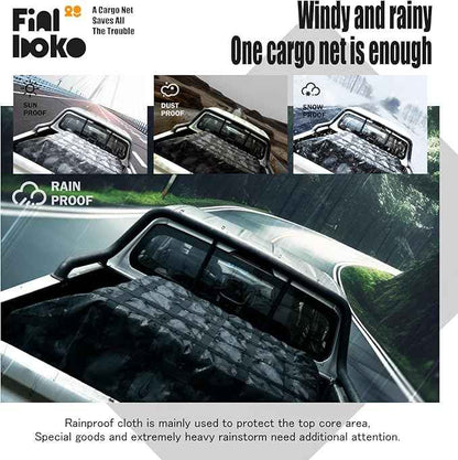 Heavy Duty Cargo Net for Pickup Truck Bed,(4.8'x 6'-1200lbs) Gladiator Cargo Net with 6'x 8' Truck Bed Tarp,Weatherproof Cargo Cover Suitable for Daily Full Load of Pickup