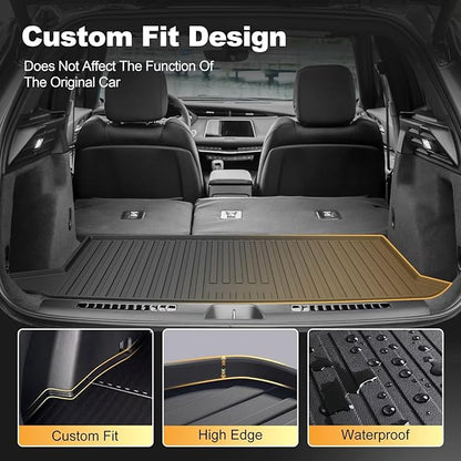 2025 XT4 Cargo Liner | Custom Fit Trunk Mat for 2019-2025 Cadillac XT4, All Weather Rear Cargo Mat 3D Waterproof Durable Odorless Trunk Liners for 2025 XT4 Cargo mat, Black
