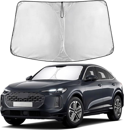 EcoNour Windshield Sun Shade Compatible for Audi Q5 2018–2026 | Luxury SUV Front Window Sunshade | Foldable Sun Visor Protector | Blocks UV Rays & Keeps Cabin Cool