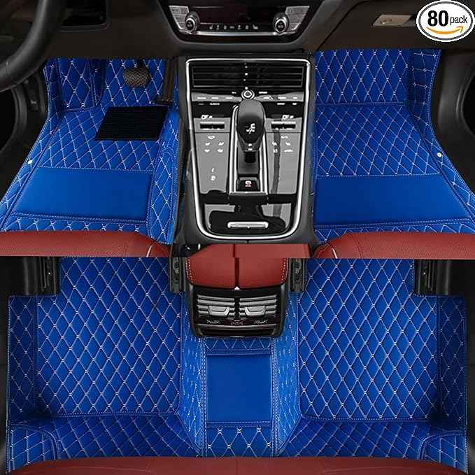 TREGOO All-Weather Anti Slip Floor mat is Suitable mats for floo of All for Tesla Models from 2012 to 2025 (Blue)
