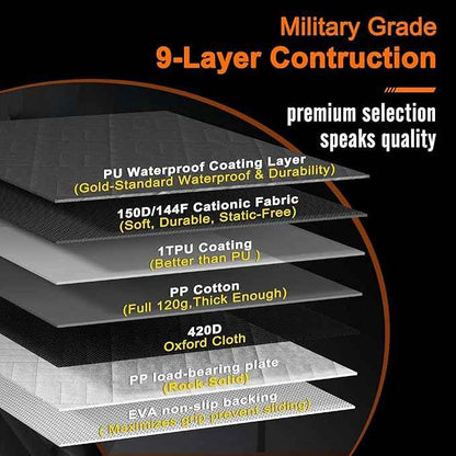 Doglike Military-Grade Dog Car Seat Cover for Back Seat, Hard Bottom Dog Hammock for Car, Pet Bed Extender for 2-4 Large Dogs, Waterproof Seat Protector, L Size Fits for SUV Medium Truck