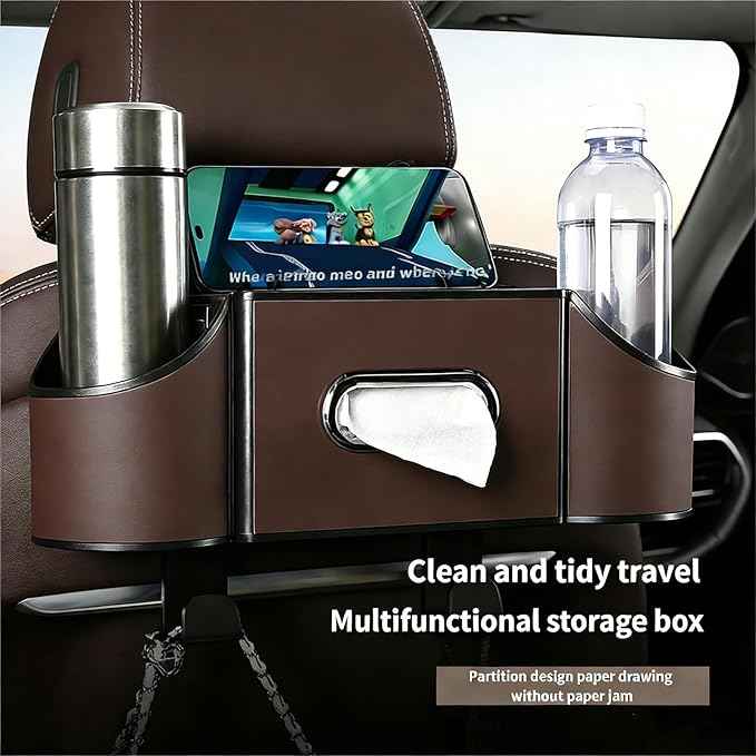 4-in-1 car organizer back seat, Multi-Pocket backseat car cup holder, Universal back seat cup holders for cars, car organization, for Travel & Daily Use (KARTAN)