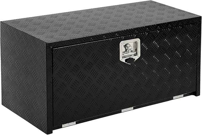 Trailer Tongue Box, Heavy Duty Storage With Lock and Keys, Utility Truck Tool Box Storage Organizer, Tool Chest for Pickup Truck Bed, RV, 30"x18"x18" (30"x18"x18"- Black)