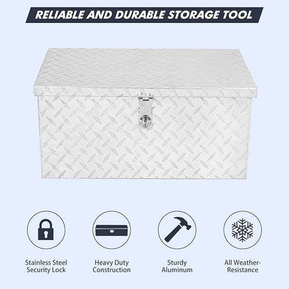 Trailer Tongue Box, Heavy Duty Storage With Lock and Keys, Utility Truck Tool Box Storage Organizer, Tool Chest for Pickup Truck Bed, RV, 20"x10"x12" (20"x10"x12"- Sliver -LT)