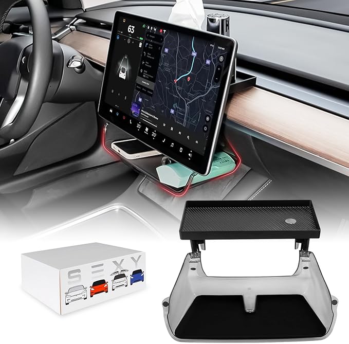 Under Screen Storage Organizer Model 3/Y Magnetic Center Console Organizer - Compatible with Tesla Model 3 2023-2017 Model Y Accessories 2024-2020 [Not Fit 2024 Model 3 Highland]