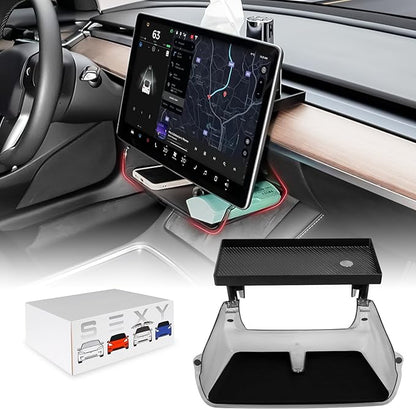 Under Screen Storage Organizer Model 3/Y Magnetic Center Console Organizer - Compatible with Tesla Model 3 2023-2017 Model Y Accessories 2024-2020 [Not Fit 2024 Model 3 Highland]