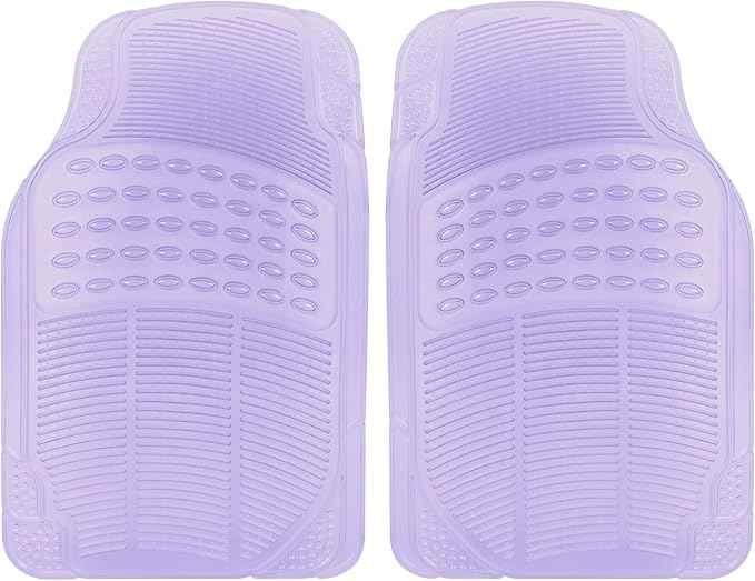 Carbella Automotive Floor Mats for Cars, 2 Piece Car Floor Mats Gray Translucent, Trim-to-Fit All Weather Clear Car Mats for Auto Truck Van SUV, Car Accessories for Women