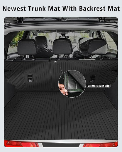 Floor Mats & Cargo Mat with Backrest Mat Custom for Chevy Equinox 2025 2026 (Only Gas) /GMC Terrain, Door Sill Guards, All Weather TPE Full Set Floor Liners Trunk Mat for Chevrolet Equinox Accessories