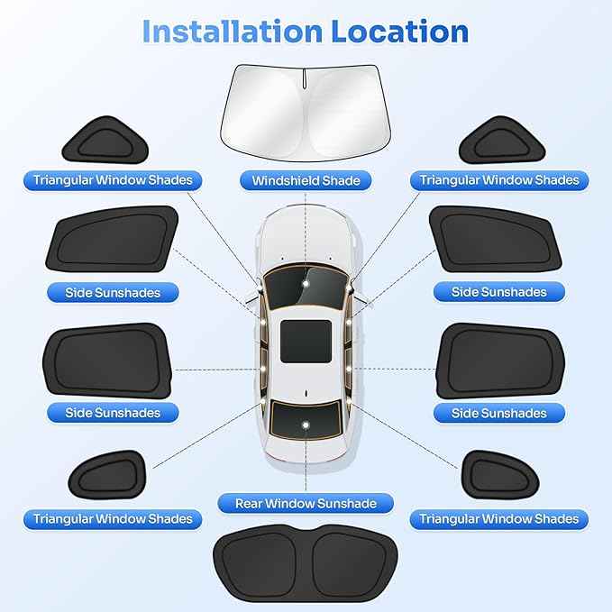 Window Shades for 2015-2020 Honda Fit Accessories Windshield Sun Shade Side Rear Window Covers Sunshade Sun Visor Shield Privacy Protection for Camping Keep Vehicle Cool Black 10PCS