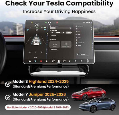 Model Y Juniper Under Screen Storage Organizer 2025-2026/Model 3 Highland 2024-2026, Center Console Organizer Tray Tissue Holder for Tesla Model Y Juniper Accessories, White