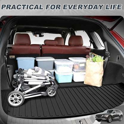 for 2016-2023 CX-9 Cargo Liner | Aomsazto Custom Fit Cargo Liner for Mazda CX9 2016-2020 2021 2022 2023 Trunk Liner Trunk Cargo Mat CX9 Accessories