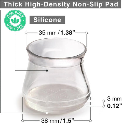 X-Protector Silicone Chair Leg Floor Protectors with Non-Slip Furniture Pads - 32 PCS 1.3" - 2" - Anti-Slip Chair Leg Covers - Non-Skid Furniture Leg Caps - Furniture Pads for Hardwood Floors!