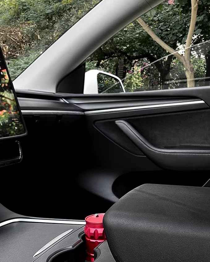 Matte Black Dashboard Cover and Front Door Cover Compatible with Tesla Model 3（2021-2023） and Model y（2019-2024 (Matte Black)
