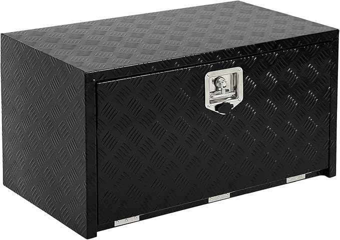 Heavy Duty Aluminum Diamond Plate Tool Box Chest Box Pick Up Truck Bed RV Trailer Toolbox Storage Lockable Organizer with Lock Keys