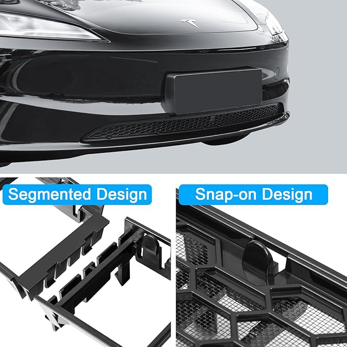 Grille Mesh Inserts for New Tesla Model 3 Highland Front Air Inlet Vent Grille Cover Replacement for Tesla Model 3 2024 2025 Accessories (Not fit with Front Camera Version)