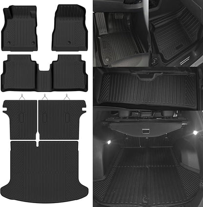 Custom Fit Floor Mats for Nissan Kicks 2018-2024, All Weather TPE Floor Liners with Trunk Mat & Backrest Protectors, Odorless Full Set Interior Accessories