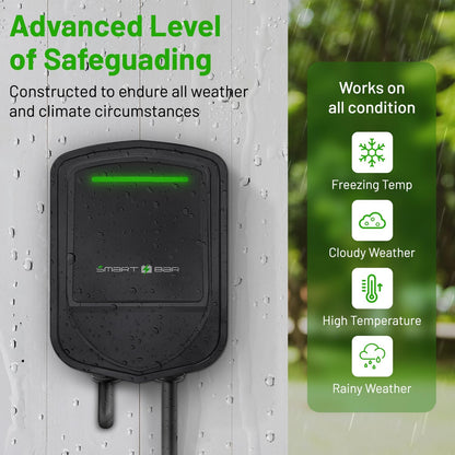 SBB Home Smart Level 2 EV Charger up to 48Amp, 240V Indoor/Outdoor Fast Car Charging Station with App, Wi-Fi Enabled EVSE, Hardwired Electric Car Charger Compatible with All EV Models