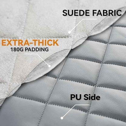 Dog Car Seat Cover for Back Seat, Waterproof Back Seat Covers for Dogs, PU Leather Nonslip Bench Car Seat Protector Universal Fit for Most Vehicles,SUVs,Small Trucks (Grey, Standard)