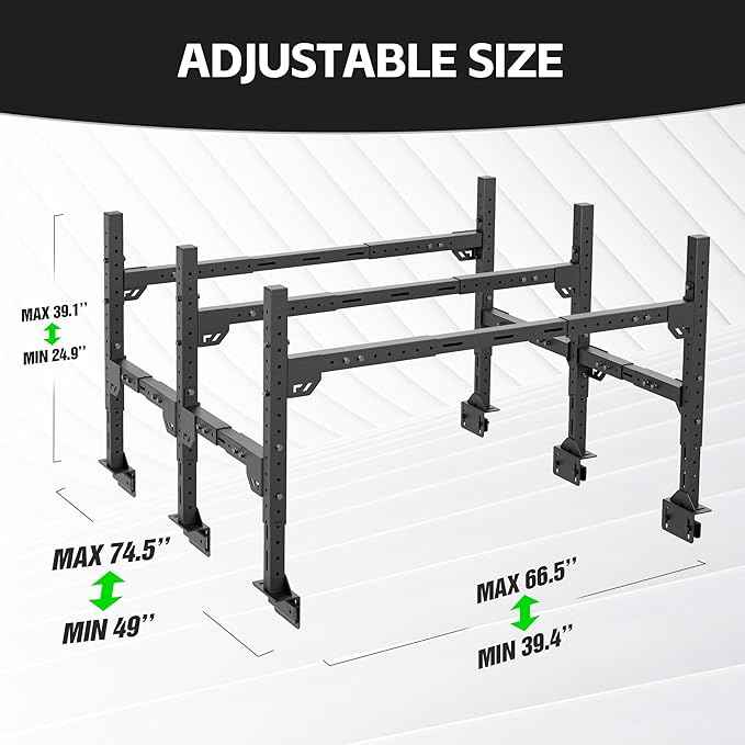 Adjustable Ladder Bed Racks Compatible with Silverado/Sierra/Ram/Ford F-Series/Tacoma/Tundra/Titan/Frontier/Colorado/Canyon/JT/Ranger/Maverick, Universal Truck Cargo Rack