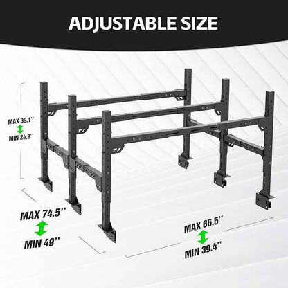 Adjustable Ladder Bed Racks Compatible with Silverado/Sierra/Ram/Ford F-Series/Tacoma/Tundra/Titan/Frontier/Colorado/Canyon/JT/Ranger/Maverick, Universal Truck Cargo Rack