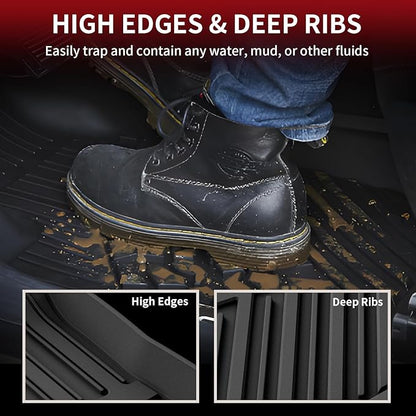 LASFIT Floor Mats for Toyota Camry 2017 2016 2015 LE/SE/XLE/XSE/Hybrid, Custom Fit TPE All Weather Floor Liners for Camry 2015-2017 1st & 2nd Row Car Mats, Black