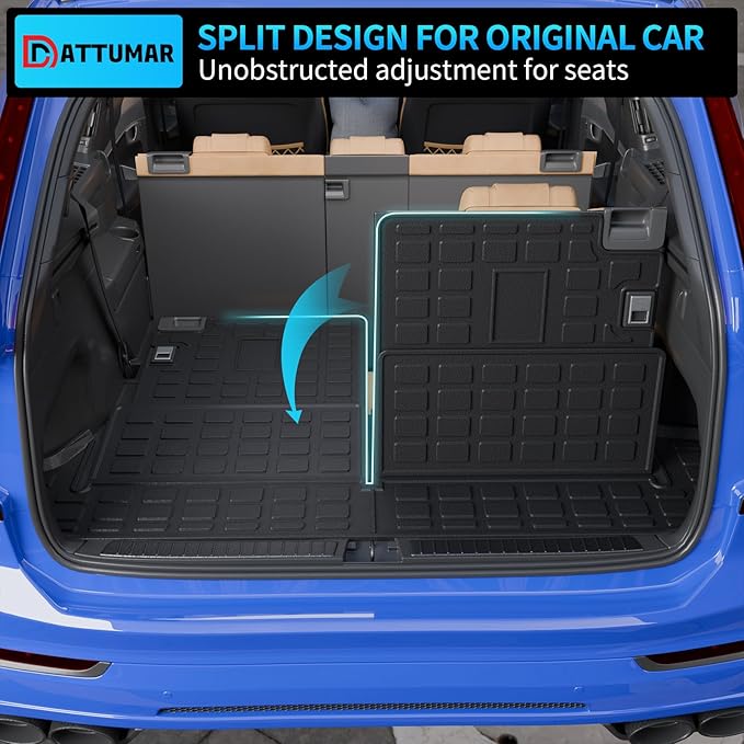 Cargo Mat Compatible with 2010-2024 Toyota 4 Runner 7 Seat Cargo Liner Trunk Mat TPE Back Seat Cover Protector 2023 4Runner Accessories (Fit 7 Seat,Trunk Mat+3rd Row Backrest Mats)