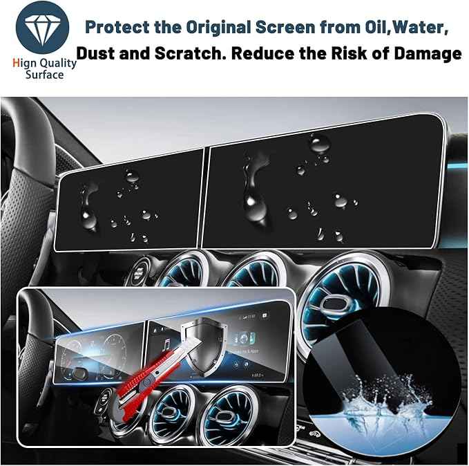 2020-2025 2026 GLB 250 Screen Protector for Benz GLB 250 10.25" Split Screen,for Mercedes Benz GLB 250 Accessories 9 HD Anti-glare Tempered Glass Compatible with 2020-2026 Mercedes GLB 250(2PCS)