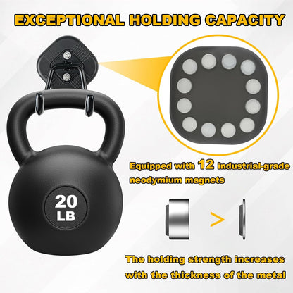 2 Pack Strong Gator Magnetic Hooks Heavy Duty for Hanging, Large Magnet Garage Utility Tool Accessories Organizer Holder with Anti Slip Rubber Coating for Cruise,RV,Workshop and Outdoor Storage