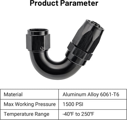 EVIL ENERGY 8AN 150 Degree One Piece Full Flow Hose End Fitting Swivel For CPE Braided Hose