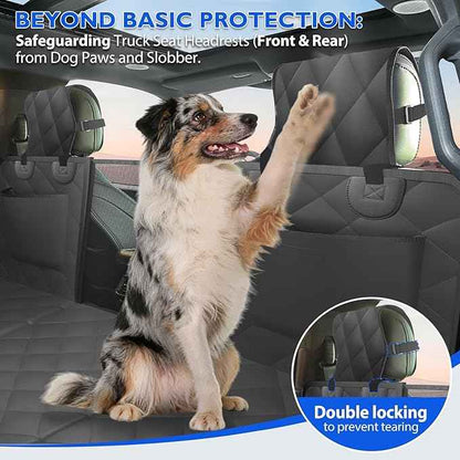 Truck Back Seat Extender for Dogs for F150, RAM 1500, Headrest Protection Hard Bottom Truck Car Seat Cover for Dogs Backseat Waterproof Dog Hammock for Full Size Crew Cab Trucks