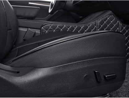 EKR Model Y Seat Covers for Tesla Model Y 2021 2022 2023 2024 Long Range (Only for 7 Seats),Waterproof Seat Protectors,Car Seat Cover Full Set,Faux Leather (Black)