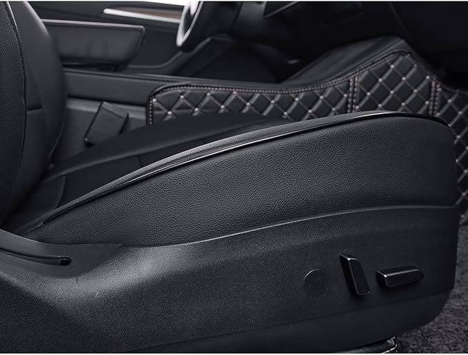 EKR Model Y Seat Covers for Tesla Model y 2020 2021 2022 2023 2024 2025 Long Range/Performance/Standard Range (Only for 5 Seats),Leather Car Seat Cover Full Set,Faux Leather (Black)