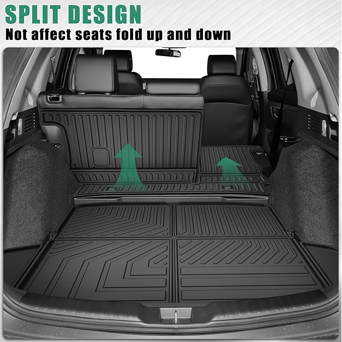 Floor Mats Fit for 2017-2022 Honda CRV(Not for Hybrid or Touring) - Custom Fit All Weather TPE Rubber Honda CR-V Accessories Floor Liners Cargo Liner Back Seat Cover Protector Full Sets