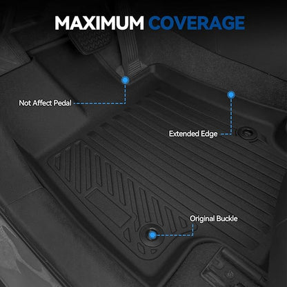 Custom Fit Floor Mats for Cadillac XT6 7 Seats/Bench Seats 2020-2026, All Weather TPE Floor Liners & Trunk Mat with Backrest Mats & 2nd Row Backrest Protectors, Full Set Interior Accessories