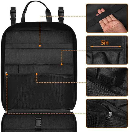 Large Camp Kitchen Organizer, High Capacity Camping Cooking Utensils Bag, with Paper Towel Holder, Multi-pocket Waterproof Camping Utensils Holder for BBQ Outdoor Cooking Essentials