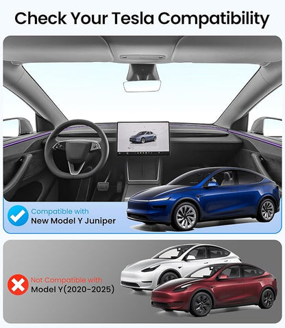 Zanch Tesla New Model Y Juniper Accessories Sunshade Roof [2025 Cooling Tech, Heat Insulation] Magnetic No Sag Foldable Roof Glass Sun Shade for Model Y (2020-2025) Tesla Accessories 2025-2026, Black