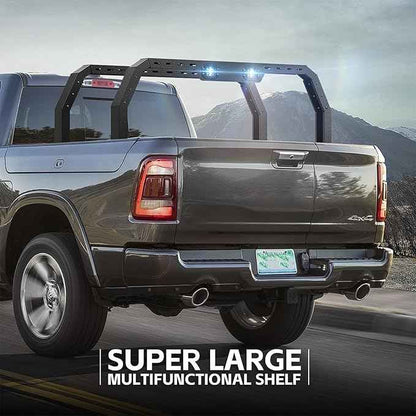Adjustable 20-22.87" High Truck Bed Racks with 2 Led Lights Compatible with Tacoma/Tundra/Silverado 1500/ Sierra 1500/ Ram 1500/ Titan/Frontier/Canyon/Colorado/JT/Ford F-Series/Ranger