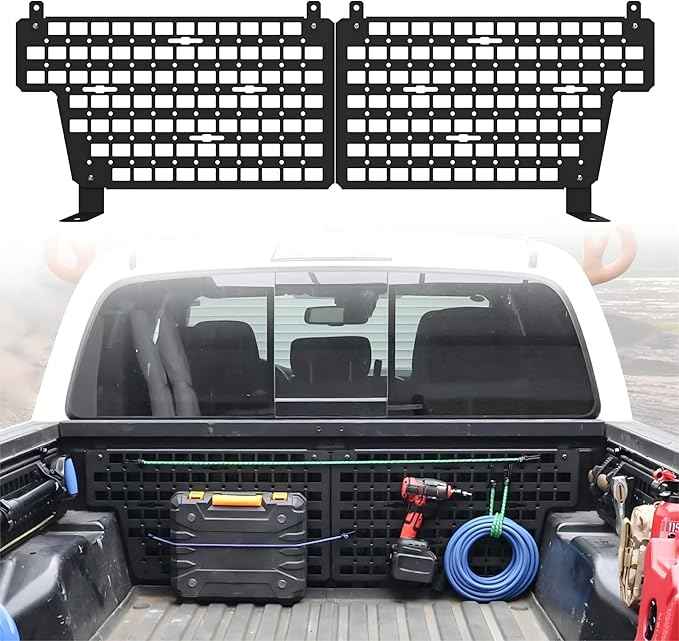 Front Bed MOLLE Panels Fit for 2016-2023 Toyota Tacoma 5FT Bed, Heavy-Duty Aluminum Truck Storage Organizer System for Camping, No-Drill Installation Truck Bed Organizer Accessories
