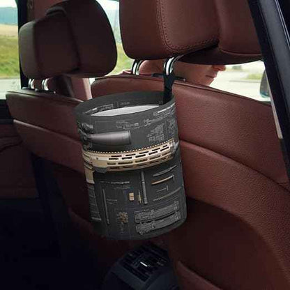 Gun Military Gear Arsenal Set Car Trash Can Waterproof Hanging Trash Bin Collapsible Garbage Can for Car Accessories Travel Camping Kitchen Home