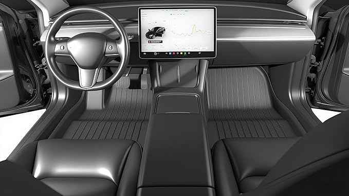 SUPER LINER 2021-2023 Tesla Model 3 Floor Mats | 6-Piece Set Extra-Thick TPE All-Weather Floor & Cargo Liners | Pet & Child-Friendly Custom Fit Interior Accessories