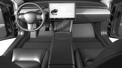 SUPER LINER 2021-2023 Tesla Model 3 Floor Mats | 6-Piece Set Extra-Thick TPE All-Weather Floor & Cargo Liners | Pet & Child-Friendly Custom Fit Interior Accessories