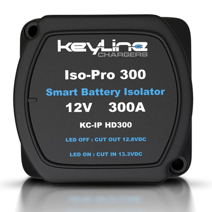Dual Battery Isolator Heavy Duty 300 AMP 1000 AMP Peak Voltage Sensitive Relay VSR for 12 Volt Systems - Works with All Batteries Types Including Lithium and LiFePO4