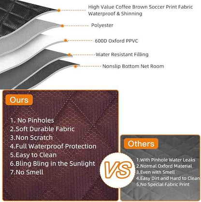 Dog Car Seat Cover for Back Seat Cover for Kids,Non Stick Fur Rear Seat Protector for Pet,Nonslip Waterproof Universal Fit Interior Backseat Covers for Auto Van SUV (Large, Coffee Brown)