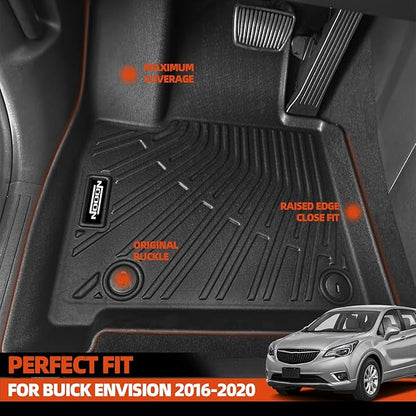 Custom Fit Floor Mats for Buick Envision 2016-2020, All Weather TPE Floor Liners with Trunk Mat, Odorless Full Set Interior Accessories