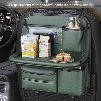 Backseat Car Organizer,5 Storage Pocketscar Seat Organizer,Car Storage Organizer with Foldable Food Tray,Car Seat Back Protectors Kick Mats Travel Accessories