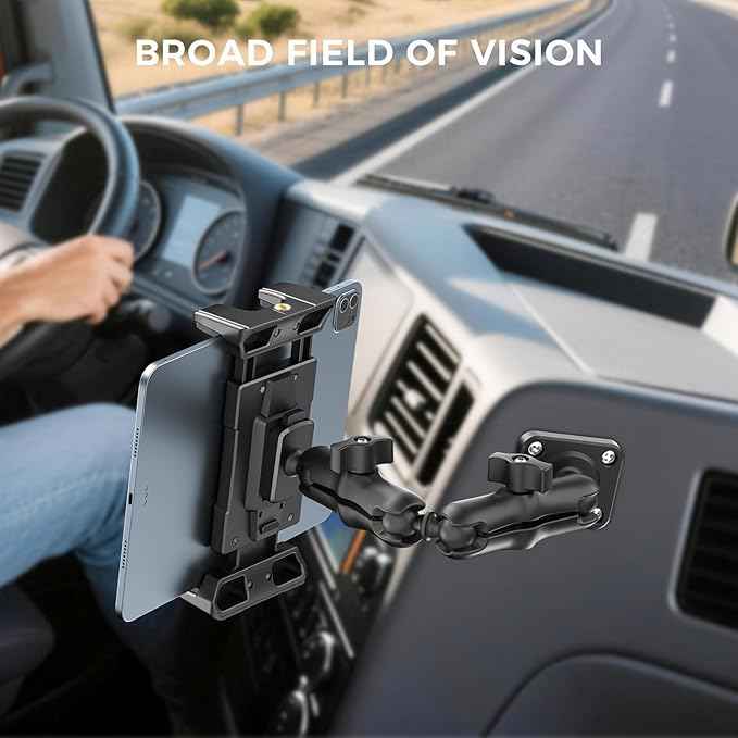 OHLPRO Tablet Mount for Truck - Heavy Duty Drill Base - Tablet Holder for Car Dashboard, iPad Holder for All 5"-13" iPad Pro Samsung Galaxy Kindle fire Tablets and Car Wall Desk etc.