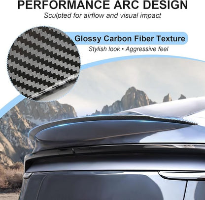 Spoiler for Tesla Model Y Juniper 2025 2026, Sporty OEM Style Trunk Wing ABS Aerodynamic Rear Lip Tail Spoiler for Model Y Juniper Exterior Accessories, Glossy Carbon Fiber
